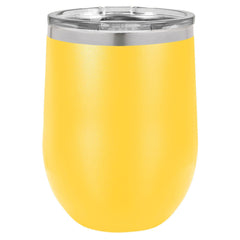 12 oz. Polar Camel Stemless Wine Tumblers-Drinkware-Sunny Yellow-The Personalization Station