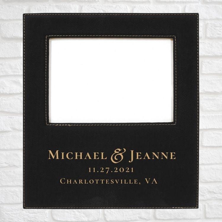 Wedding Designs on Vegan Leather 5x7 Customizable Photo Frame