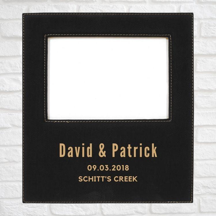 Wedding Designs on Vegan Leather 5x7 Customizable Photo Frame