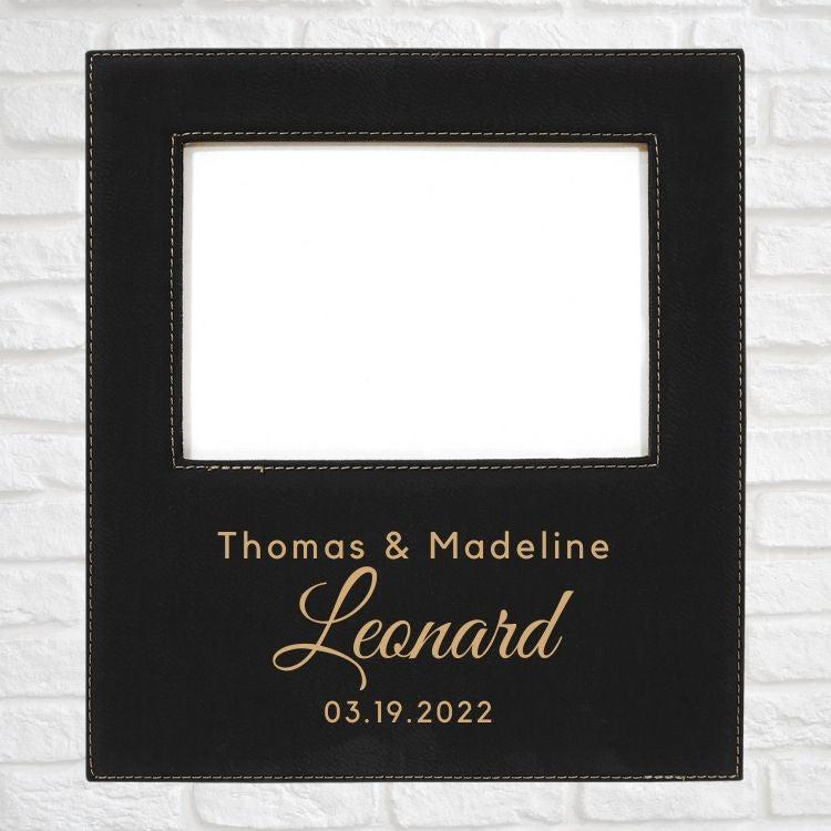 Wedding Designs on Vegan Leather 5x7 Customizable Photo Frame