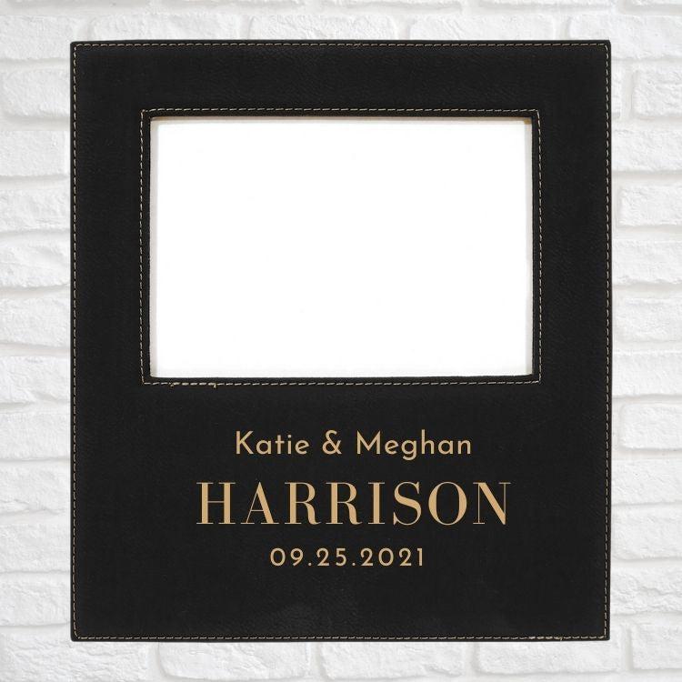 Wedding Designs on Vegan Leather 5x7 Customizable Photo Frame