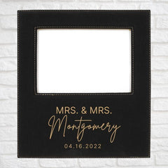 Wedding Designs on Vegan Leather 5x7 Customizable Photo Frame