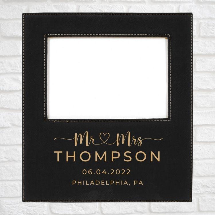 Wedding Designs on Vegan Leather 5x7 Customizable Photo Frame