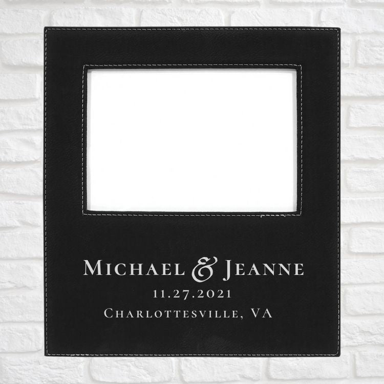 Wedding Designs on Vegan Leather 5x7 Customizable Photo Frame