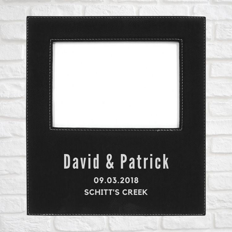 Wedding Designs on Vegan Leather 5x7 Customizable Photo Frame