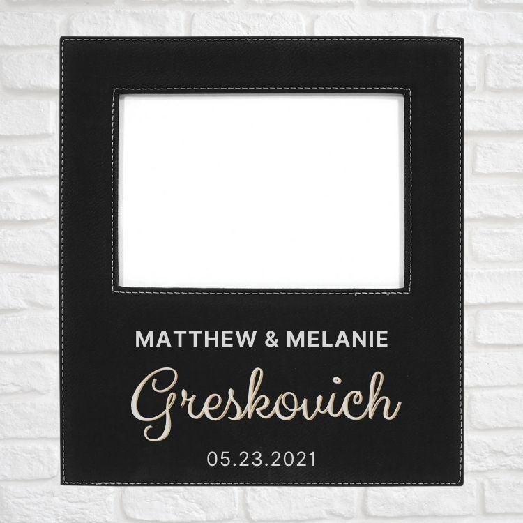 Wedding Designs on Vegan Leather 5x7 Customizable Photo Frame