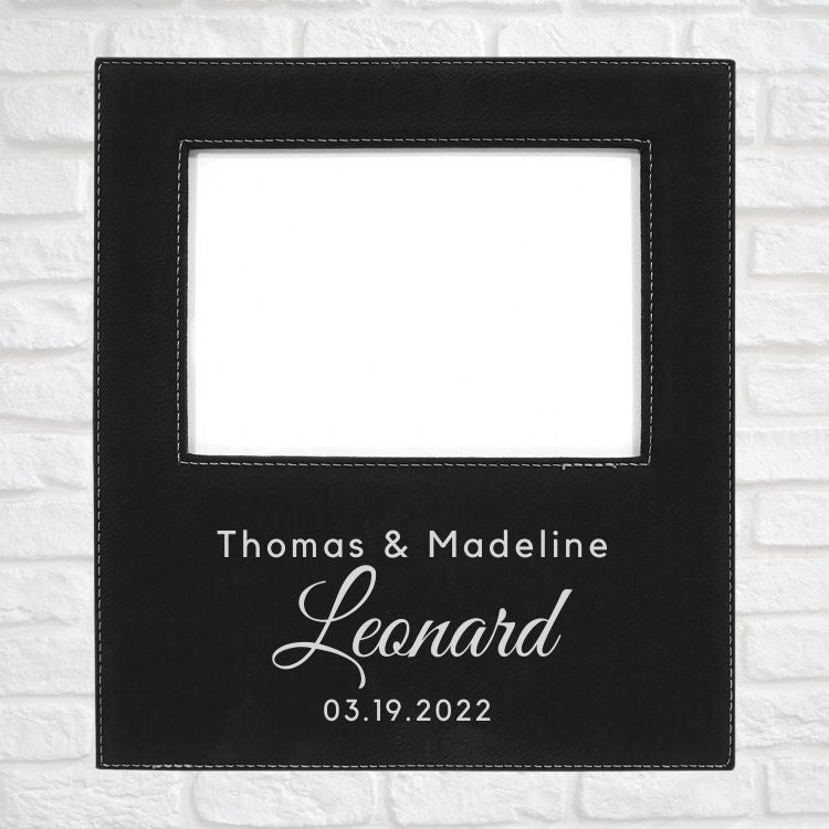 Wedding Designs on Vegan Leather 5x7 Customizable Photo Frame