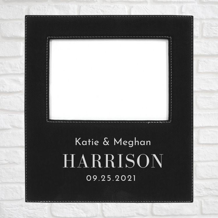 Wedding Designs on Vegan Leather 5x7 Customizable Photo Frame