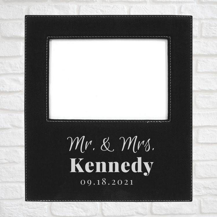 Wedding Designs on Vegan Leather 5x7 Customizable Photo Frame