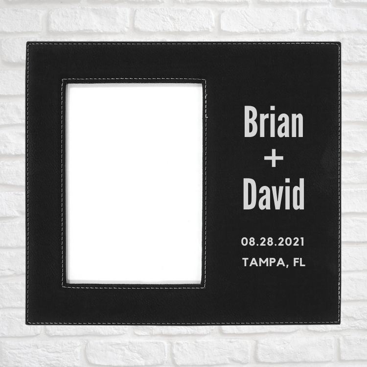 Wedding Designs on Vegan Leather 5x7 Customizable Photo Frame