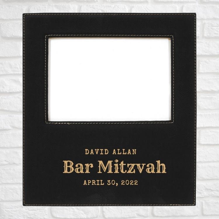 Bar & Bat Mitzvah Designs on Vegan Leather 5x7 Customizable Photo Frame