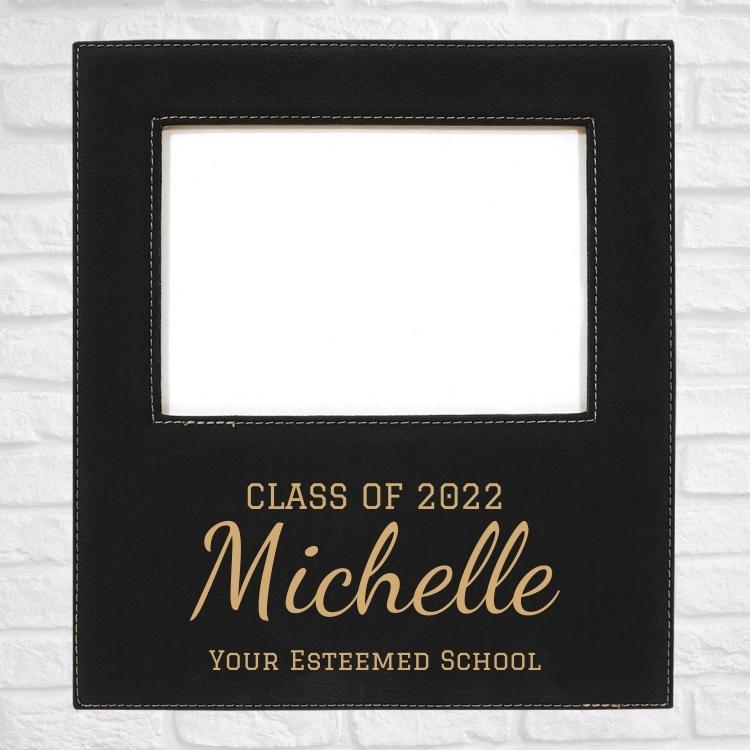 Graduation Designs on Vegan Leather 5x7 Customizable Photo Frame