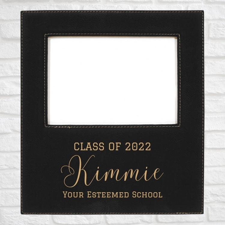 Graduation Designs on Vegan Leather 5x7 Customizable Photo Frame