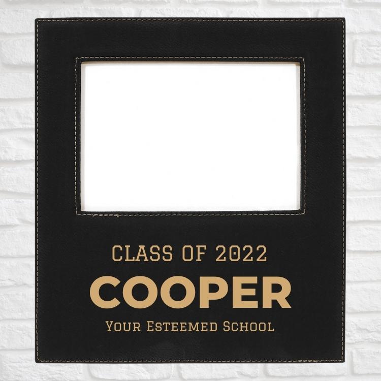 Graduation Designs on Vegan Leather 5x7 Customizable Photo Frame