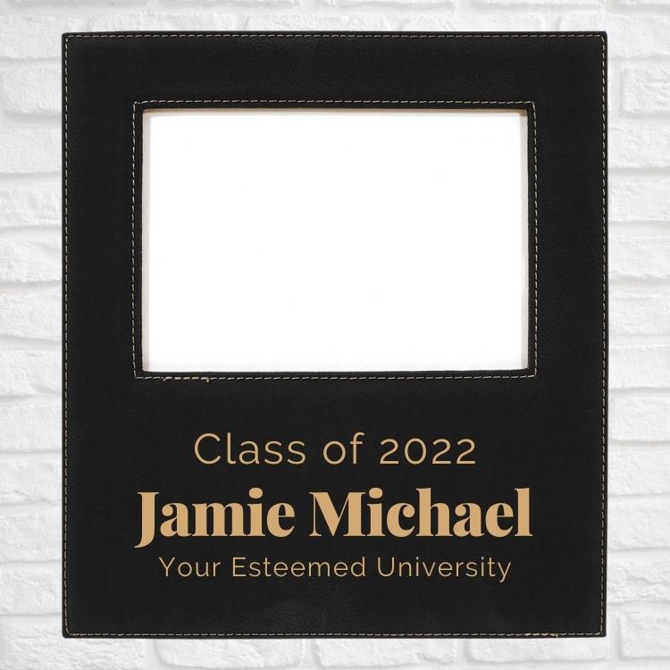 Graduation Designs on Vegan Leather 5x7 Customizable Photo Frame