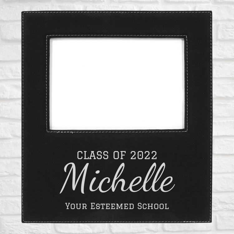 Graduation Designs on Vegan Leather 5x7 Customizable Photo Frame