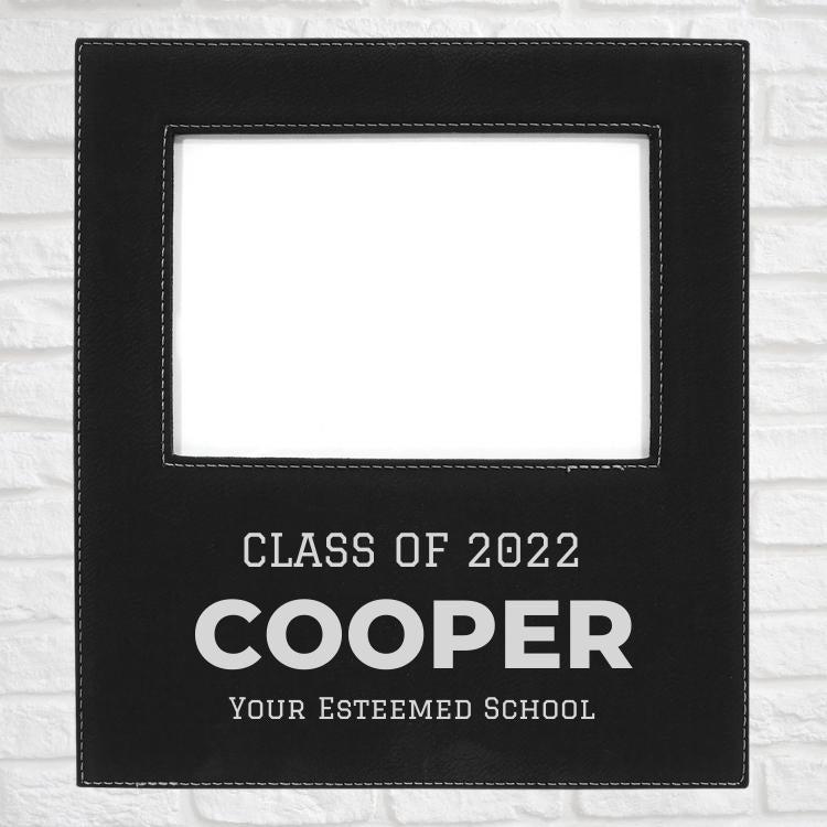 Graduation Designs on Vegan Leather 5x7 Customizable Photo Frame