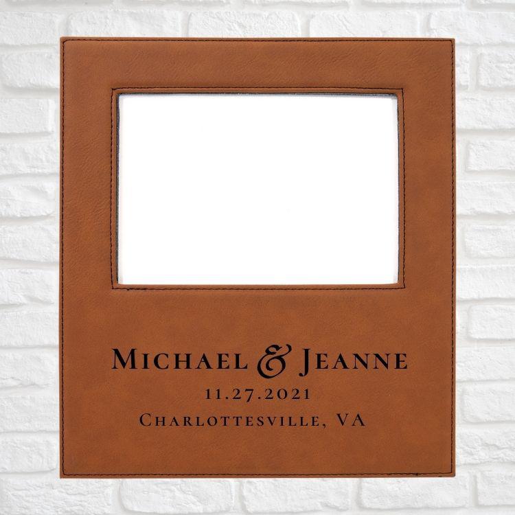 Wedding Designs on Vegan Leather 5x7 Customizable Photo Frame