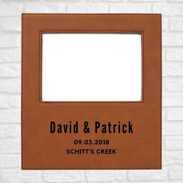 Wedding Designs on Vegan Leather 5x7 Customizable Photo Frame