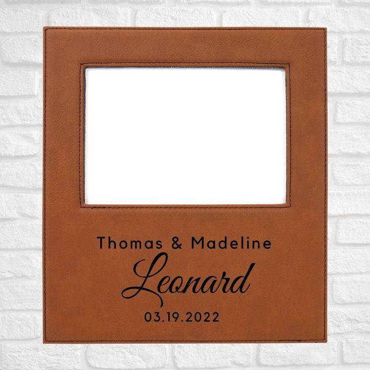 Wedding Designs on Vegan Leather 5x7 Customizable Photo Frame