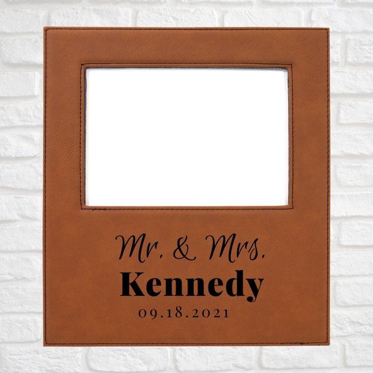 Wedding Designs on Vegan Leather 5x7 Customizable Photo Frame