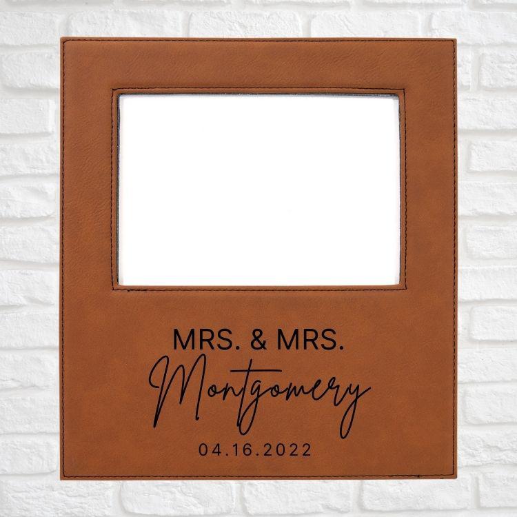 Wedding Designs on Vegan Leather 5x7 Customizable Photo Frame