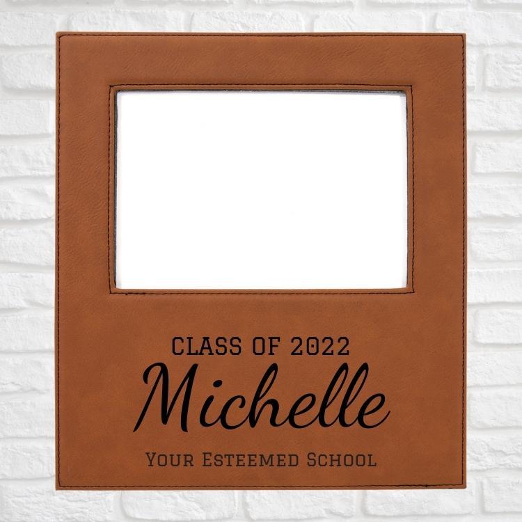 Graduation Designs on Vegan Leather 5x7 Customizable Photo Frame