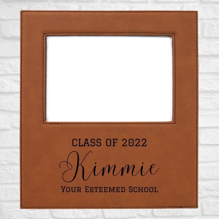 Graduation Designs on Vegan Leather 5x7 Customizable Photo Frame