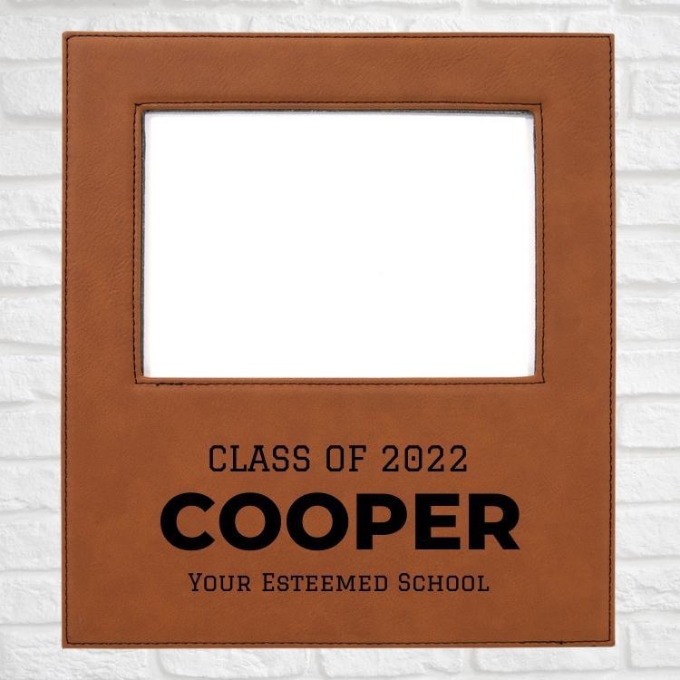 Graduation Designs on Vegan Leather 5x7 Customizable Photo Frame