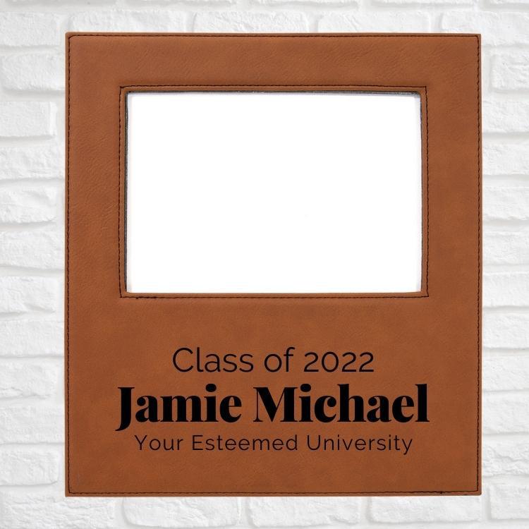 Graduation Designs on Vegan Leather 5x7 Customizable Photo Frame