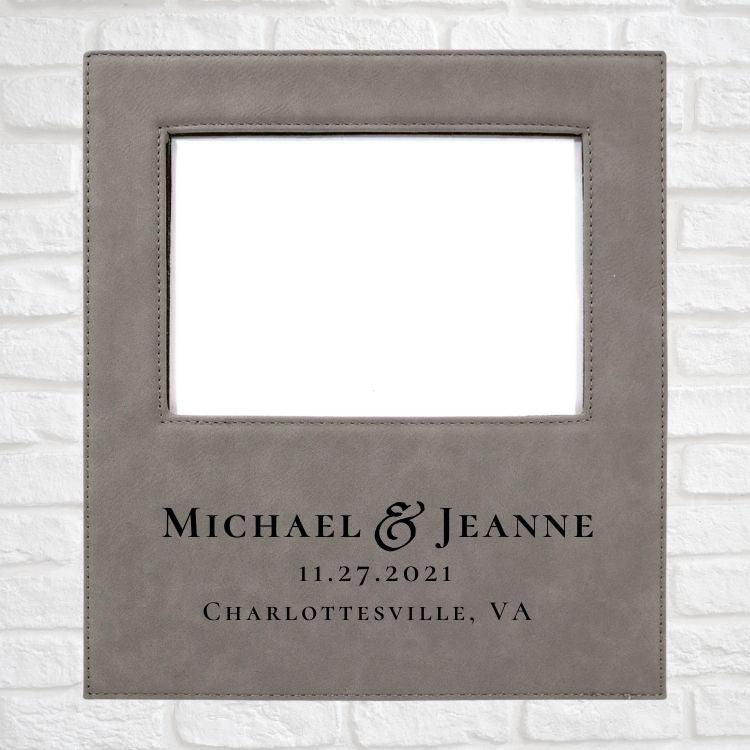 Wedding Designs on Vegan Leather 5x7 Customizable Photo Frame