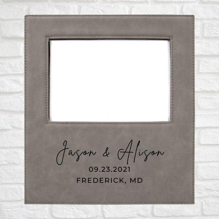 Wedding Designs on Vegan Leather 5x7 Customizable Photo Frame