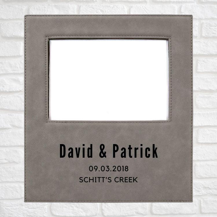 Wedding Designs on Vegan Leather 5x7 Customizable Photo Frame