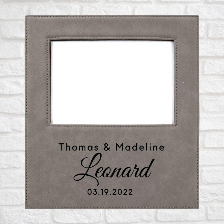 Wedding Designs on Vegan Leather 5x7 Customizable Photo Frame