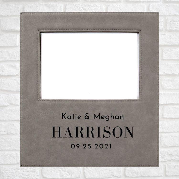 Wedding Designs on Vegan Leather 5x7 Customizable Photo Frame