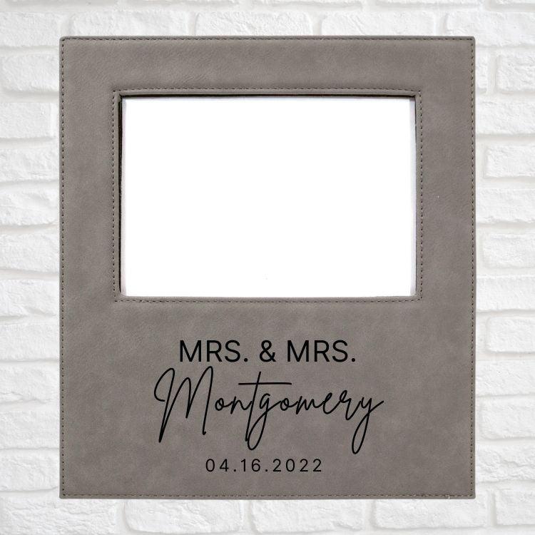 Wedding Designs on Vegan Leather 5x7 Customizable Photo Frame