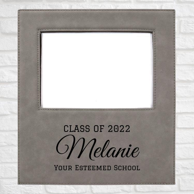 Graduation Designs on Vegan Leather 5x7 Customizable Photo Frame