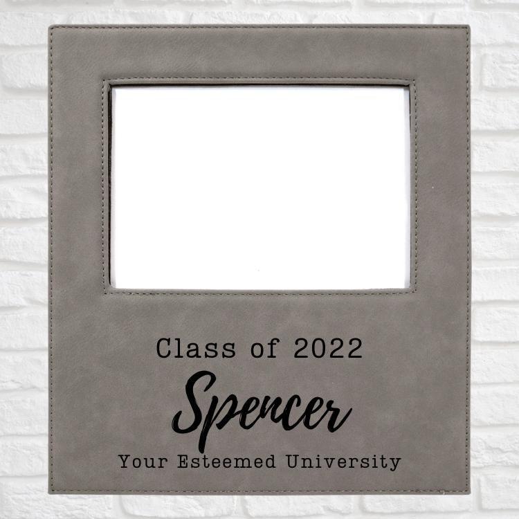 Graduation Designs on Vegan Leather 5x7 Customizable Photo Frame