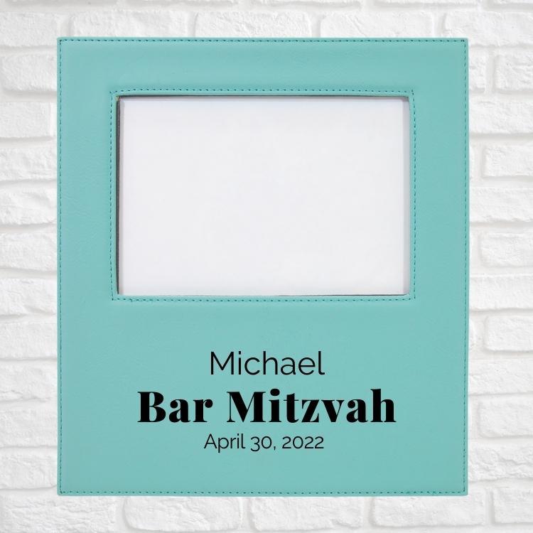 Bar & Bat Mitzvah Designs on Vegan Leather 5x7 Customizable Photo Frame