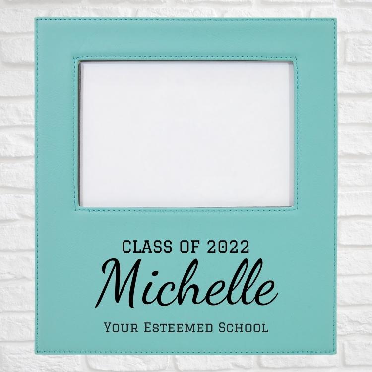 Graduation Designs on Vegan Leather 5x7 Customizable Photo Frame